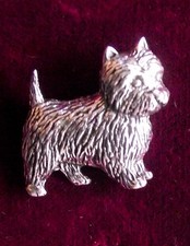 Pewter Westie West Highland Terrier Dog Brooch Pin