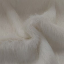 Super Deluxe Luxury Faux Fur Fabric Material - White Long Hair 4cm