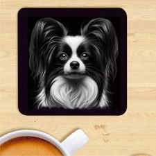 Papillon Coaster, Dog Print