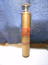 Empty Antique Fyr-Fyter Brass Super Model A Fire Extinguisher Daton Ohio USA Cco