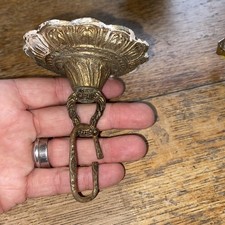 Vintage Metal Ceiling Light Holder Hook Hanger Bracket Rose Old Lantern Gold