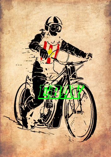Speedway 1970s retro aged look - aged,