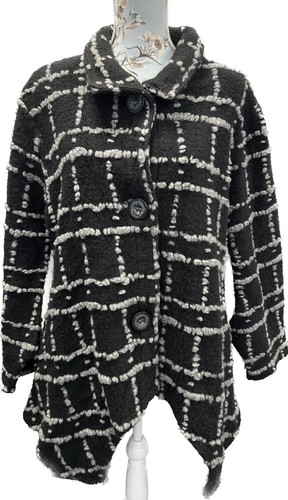 Neslay black check wool - wool, blend