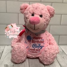 Personalised pink teddy - pink,