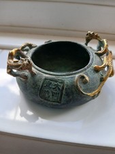 Small vintage Chinese censer copper and bronze with seal