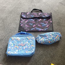 Girls SMIGGLE butterfly  lunch bag & pencil case & unicorn book bag