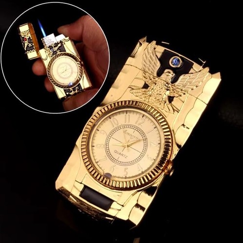 Gold vintage lighter windproof - gold,