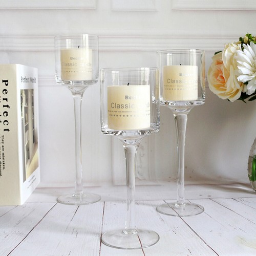 Tall glass candle - candle, stick