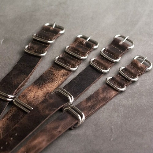 Leather nato military watch - leather,