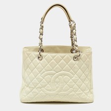 Chanel Cream Quilted Caviar