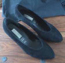 GABOR BLACK LEATHER CALFSKIN COURT SHOES SIZE UK 4.5