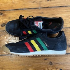 Adidas originals  Joggen og Black Leather trainers Rasta Detail Uk9 VGC