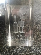 crystal impressions Laser 3D 75th Celebration paperweight EX Condition 