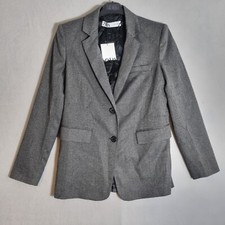 Zara Grey Blazer Jacket Double Button Size Small