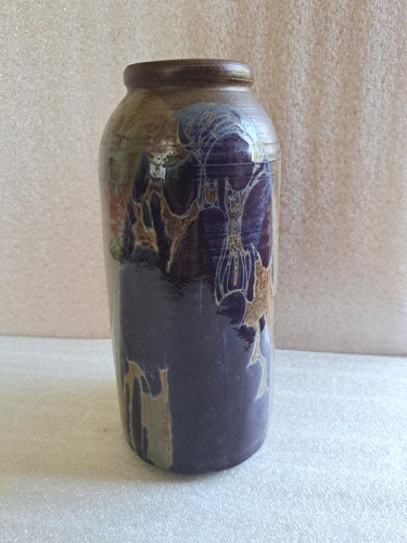 Vintage stoneware vase diana - vintage,