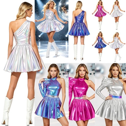 Women disco metallic dress - uk,
