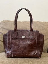 O.S.P Osprey Brown Leather Mock Croc Handbag Shoulder Bag Graeme Ellisdon