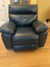 Violino Blue Leather Electric Power Recliner Armchair