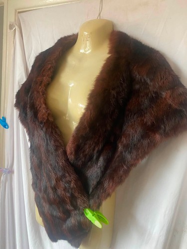 Vintage brown real - , fur