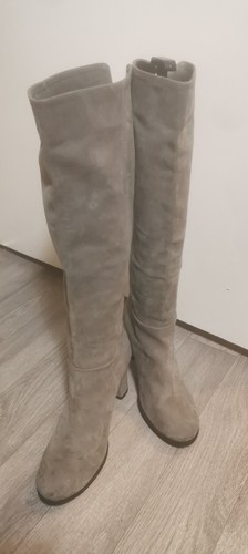 Grey suede knee high - grey,