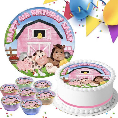 Farmyard animals pastel pink - animals,