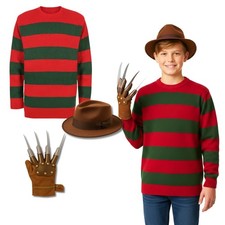 KIDS UNISEX BOYS GIRLS HALLOWEEN FREDDY JUMPER HAT CLAW A LOT COSTUMES
