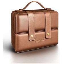 Cigar Humidor Leather Cedar Wood Lined Cigar Case Portable Travel Humidor