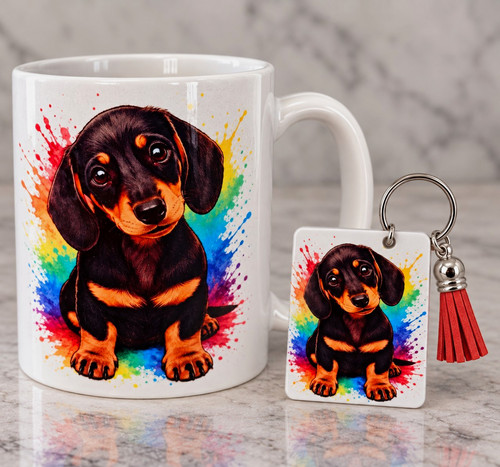 Dachshund rainbow splash - dachshund,