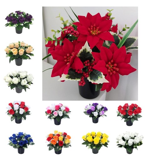 Artificial grave flowers - grave,