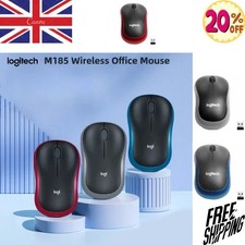 Logitech M185 Wireless Optical Mouse + USB Receiver Fit Compact PC Laptop Mouse