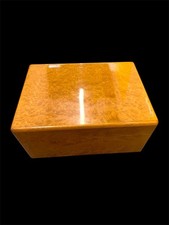 Vintage-Kelermes, Italy-Large Burl Walnut Cigar Humidor With High Gloss Finish.