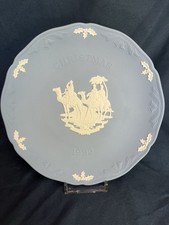 WEDGWOOD 7” 1992 CHRISTMAS PLATE We Three Kings Jasperware W Box And Stand