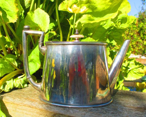 Antique silver plated teapot - plated,