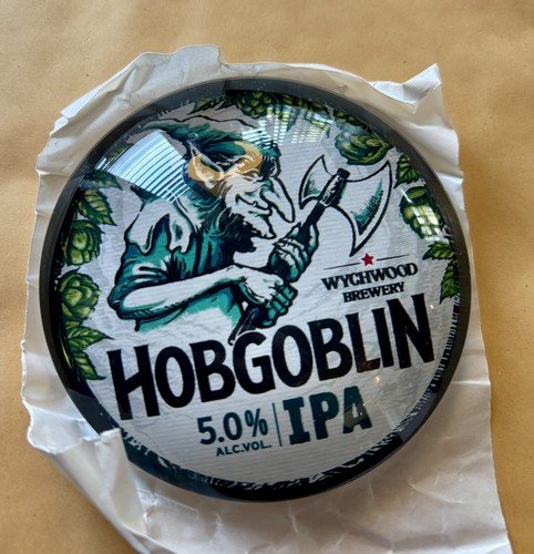 Hobgoblin ipa ale - round, fish
