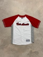 Mens Vintage MLB Cardinals Sports Jersey White/Red Size S