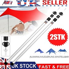 2x Telescopic Tarp Pole Extendable Tent Poles 90-230cm Awning Tarp Pole Support*
