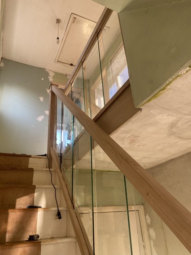 Oak full glass - full, staircase