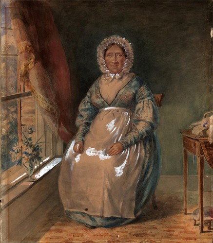 Portrait seated old lady - a,