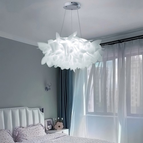 White feather shade droplight - feather,