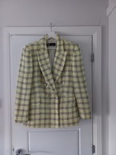 Zara Yellow Black Check Boucle