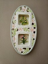 Vintage 3D Ceramic Floral Wall