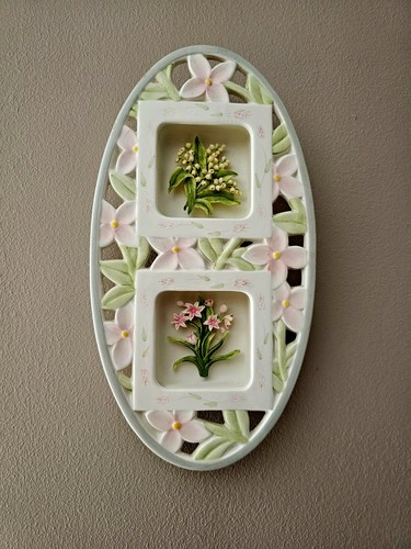 Vintage ceramic floral - floral, wall
