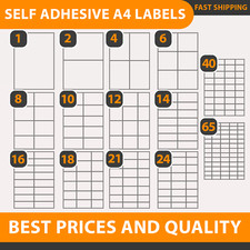 A4 ADDRESS LABELS SELF ADHESIVE WHITE SHEETS STICKER PAPER LASER PRINTER INKJET