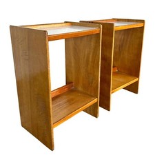 Mid Century Modern Remploy Military Teak and Formica Bedside Tables