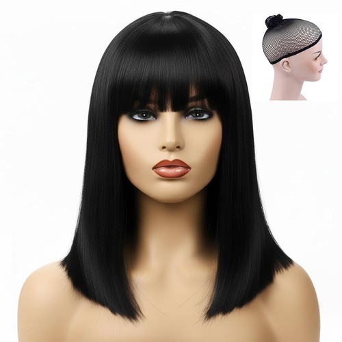 40cm black wig with - 15.7",