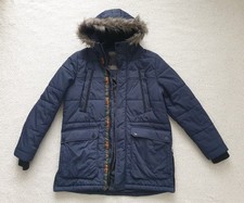 Next Boys Navy Dark Blue Hooded Parka Winter Jacket Coat Coat 13-14 Years VGC