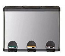 Habitat 45 Litre Triple Compartment Recycling Bin RRP 61.00 lot R2411