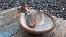 Vintage Galvanised Automatic Drinker Planter Bird feeder