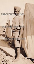 1930's Photo Sikh sentry soldier India Pakistan NWFT turban from officers album