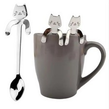 Cat Spoon Coffee Teaspoon Stainless Steel Hanging Cup Tea Spoon Dessert Scoop